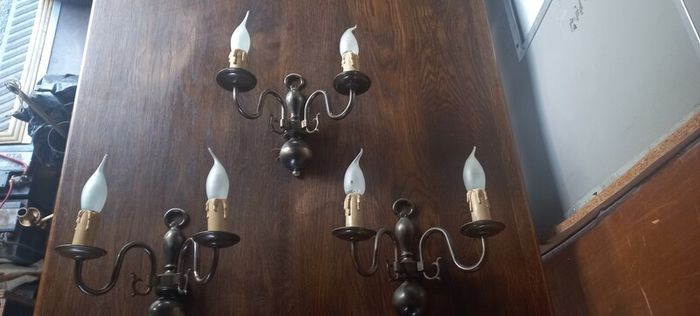 Antique French wall lights/sconces set of 3 working
