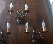 Antique French wall lights/sconces set of 3 working