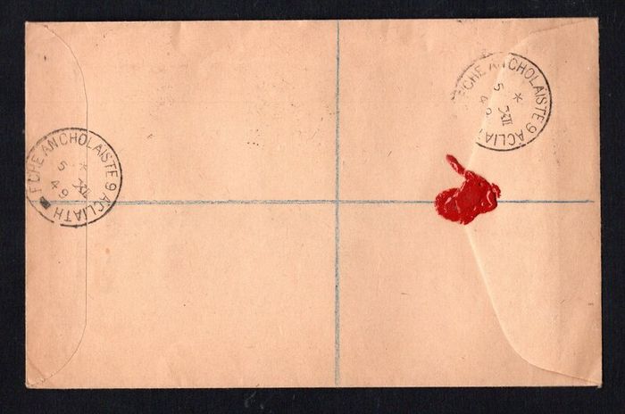 1949 Ireland Anniversary of the Death of James Clarence Mangan Commemorative Stamp First Day Registered Plain Cover (FDC) with Faiche an Cholaiste (College Green, Dublin) cancel also with Republic of Ireland International Recognition of the Republic stamp