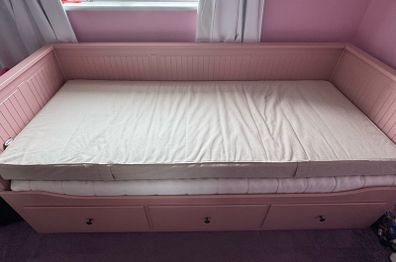 Pink Ikea Day Bed with 2 mattresses