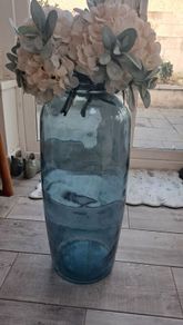 floor glass blue vase