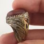 Ancient Brass Handmade With  Eyes Agate Gemstone Ring Image 10