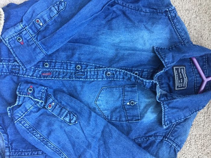 ZARA Denim shirt and joggers