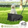Mini Dog Strollers for Mini Pets, Foldable Multifunctional Shopping Carts with Extendable Pull Handle, Doggie Wagon Built-in Cushion and Safety Rope with Storage Bag (Black) Image 7
