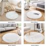 MULTIPLE SIZES AVAILABLE Faux Fur Rug Round Shape Shaggy Rugs Floor Carpet for Bedroom Living Room Kids Room, White/Diam 20 inch Image 5