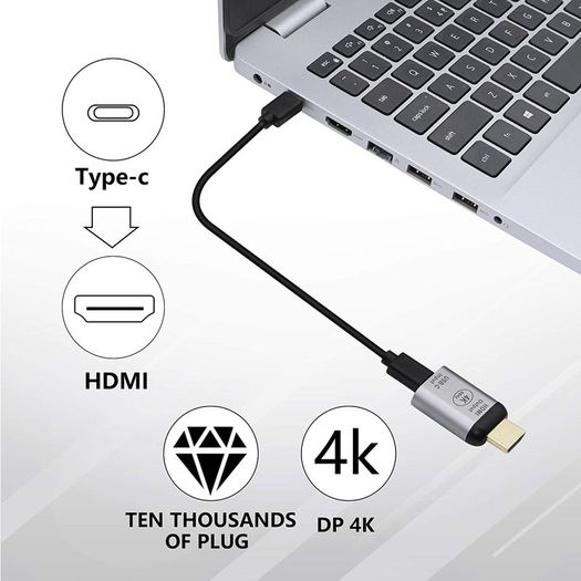 USB-C Thunderbolt 3 (Female) to HDMI (Male) 4K@60Hz Aluminum Alloy Adapter (Brand New/Warranty)