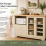 Beige Country Style Kitchen Sideboard Cabinet with Wine Rack and Glass Doors Image 2