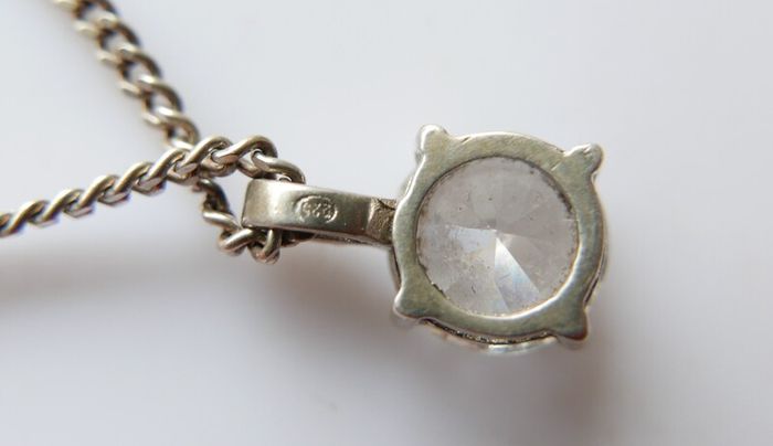 Vintage 925 Sterling Silver Pendant Necklace length 18" - 5,2g