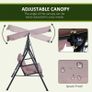 Outsunny 3-Person Porch Swing with Stand, Outdoor Swing for Patio Porch with Adjustable Tilt Canopy & Comfortable Swing Bench-Style Seat, Steel Frame (FREE POSTAGE) Image 7