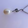 Sterling Silver 925 Freshwater Pearl & Cubic Zircon Pear Pendant length 16" / 3,96g Image 5