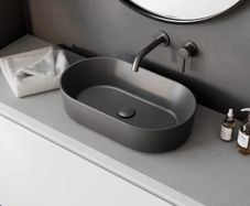 Lova Cera-Line 53 Matt Gun Metal Ceramic Countertop Washbasin