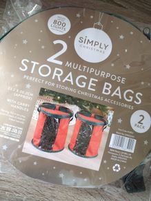 Set of x2 Christmas Storage Bags