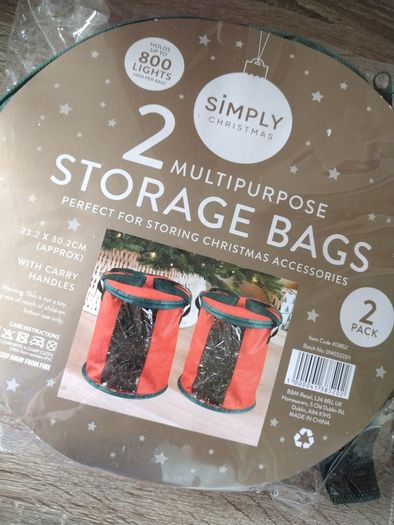 Set of x2 Christmas Storage Bags