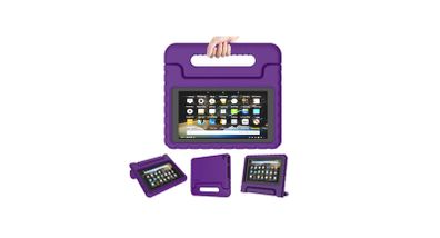 For Amazon Fire 7 2019 Case Kids Shockproof Tablet Smart Cover Handle EVA New Purple