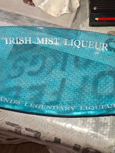 Vintage Large Blue Glass Irish Mist Liqueur Dish Postage Available or Collection