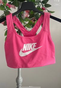 nike top swoosh bra top large