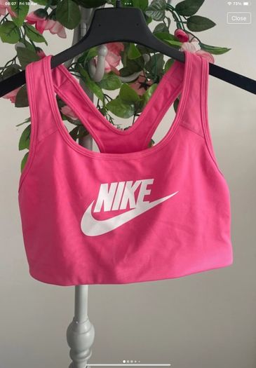 nike top swoosh bra top large