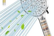 Hard Water Filter Shower Head with 6 Spray Modes, High Pressure Water Saving Shower Head with 20 Layers Filtration, Power Shower Heads with Showerhead Filter for Residual Chlorine Remove, Chrome