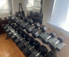 Hex Dumbell Set + Rack