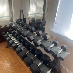 Hex Dumbell Set + Rack