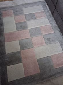 Pink and grey rug 120 x 170cm