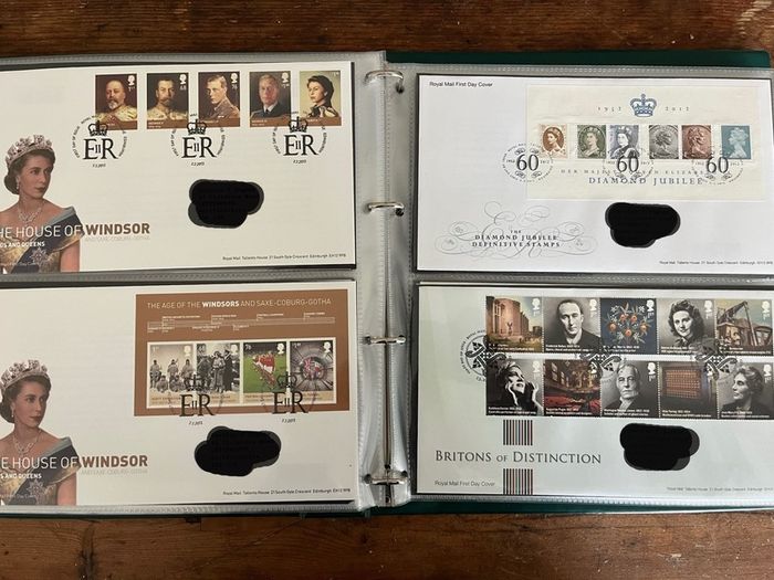Collection of  77 UK First Day Cover stamps 2010 to 2013 in album