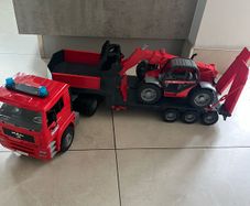 BRUDER low loader truck trailer AND telehandler