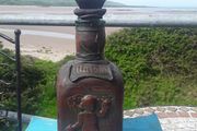 Leather whisky bottle