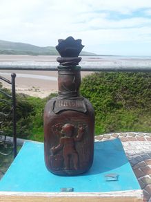 Leather whisky bottle