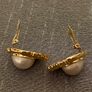 Tasaki Mabe Pearl Gold Diamond Earrings Image 9