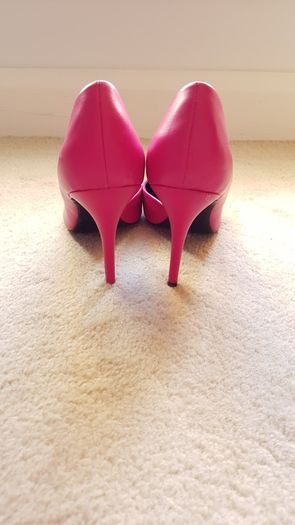 Bright pink high heels (aldo)