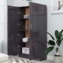 Book Cabinet High Gloss Grey 82.5x30.5x150 cm Chipboard Image 3