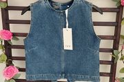 top Bnwt Ivy denim open back top size 36