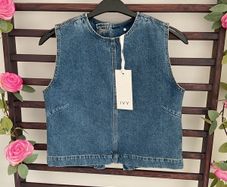top Bnwt Ivy denim open back top size 36