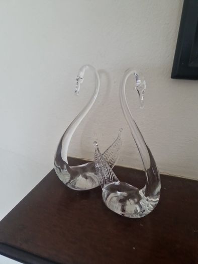 glass swans