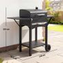 Charcoal grill with lid, BBQ smoker grill with 2 side tables Large grill area Grill grate Thermometer Image 3