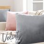 Pack of 2 Crushed Velvet Cushion Covers 45 x 45cm 18x18 Inches Throw Pillow Cases Plain Cushion Protectors for Sofas with Invisible Zipper Grey Image 2