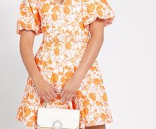 Cotton -Linen Blend Floral Dress