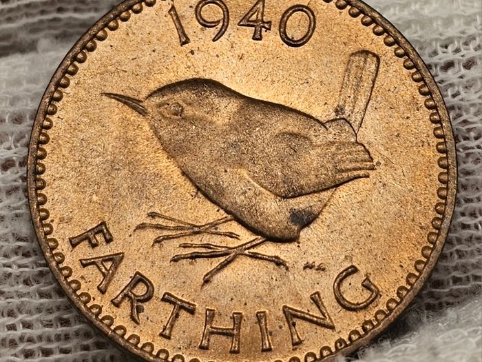 Great Britain 1940 1/4d Farthing Beautiful Uncirculated Red