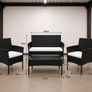Black wicker 4 piece garden furniture set Image 4