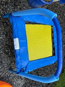 Trampoline with Handle - Yellow and blue