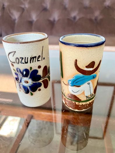 Stoneware Tequila Shot Glasses Tonala Mexico