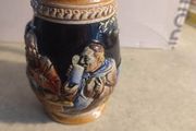 Western Germany Small Beer Stein Couple in Pub Floral Sides Vintage 5 INCHS Mug