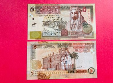 Jordan  5 Dinars  2008  Pick  35. ( Uncirculated )