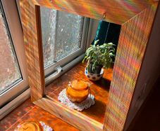 Wooden-Framed Mirror