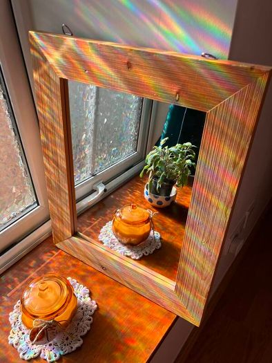 Wooden-Framed Mirror