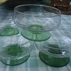 Green Vintage Glass Dishes