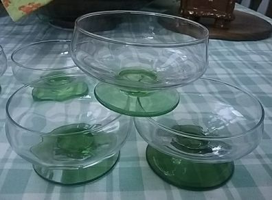 Green Vintage Glass Dishes