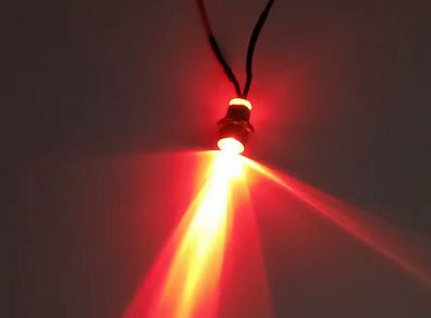 3mm Pre-Wired RED LED Bulb Ultra Bright Emitting Diodes Indicator Light 48V Panel Mount