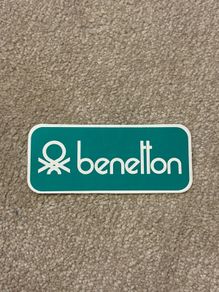 Vintage 1980s Benetton Green Global Fashion Brand Sticker